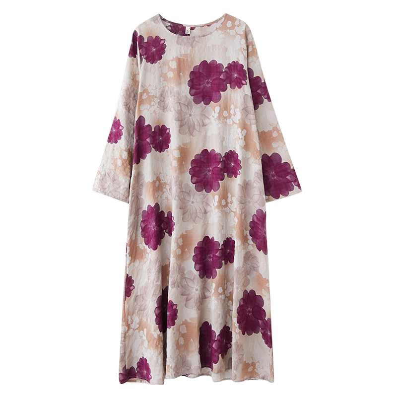 Rundhals Großes Langarmkleid