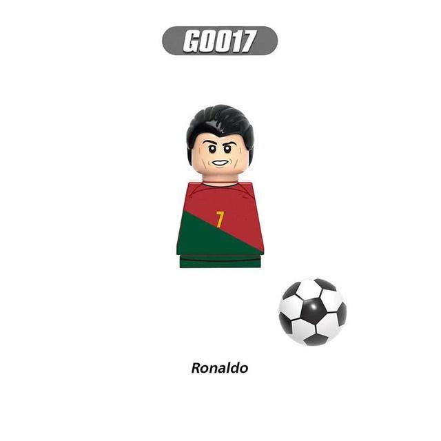 NEW World Famous Football Players Figurine Messi Ronaldo Neymar Lewandowski Mini Action Building Block Model Toy Kids Gifts