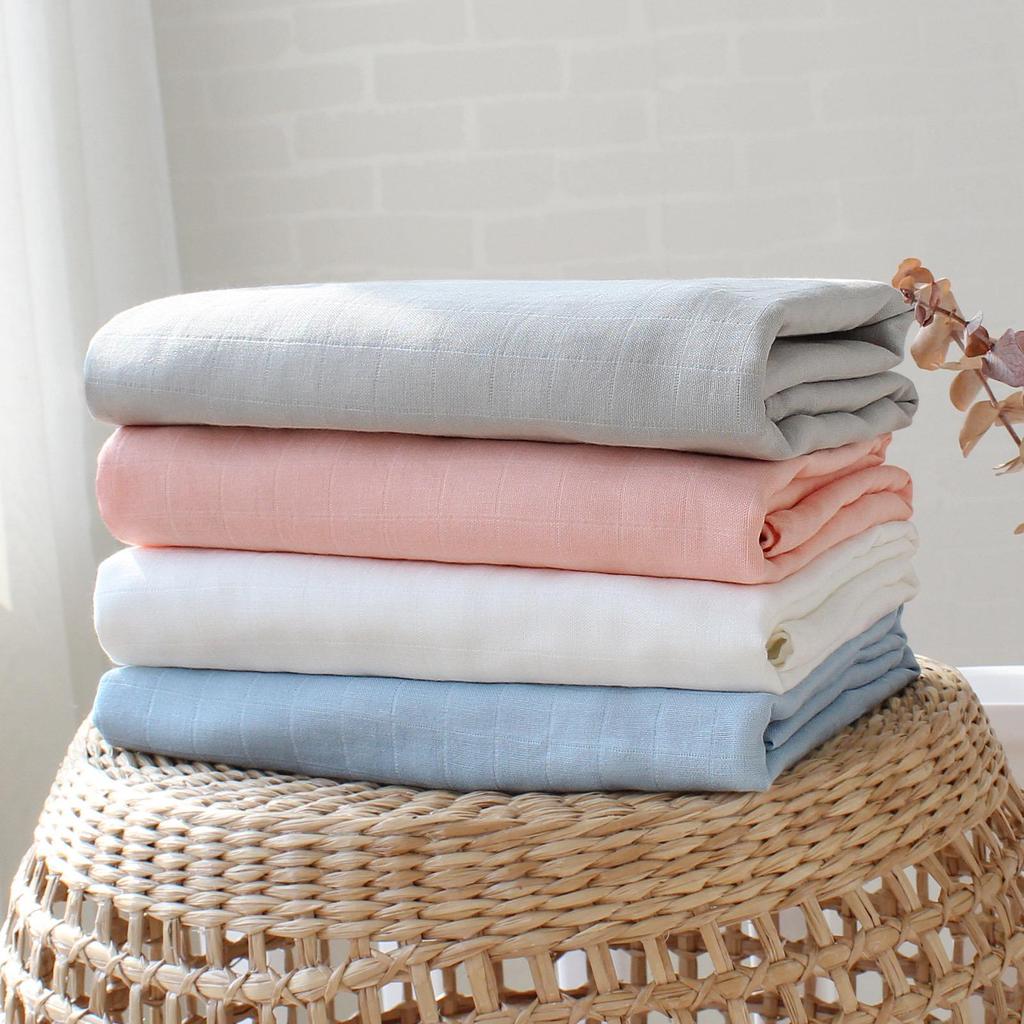 Double Layer Bamboo Cotton Muslin Swaddle Blanket for Newborns