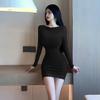 Pure desire temperament sexy royal sister mesh long-sleeved dress female slim waist thin hip short skirt