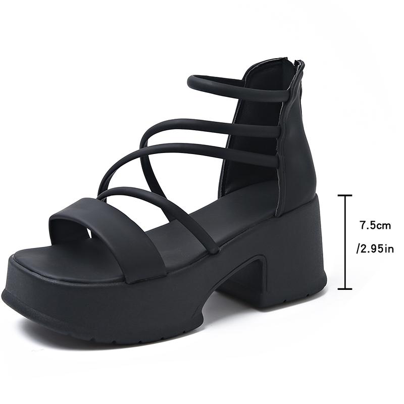 Street Style Summers Women Sandals Fashion Open Toe Ladies Platform Thick Heel Party Dress Sandalias