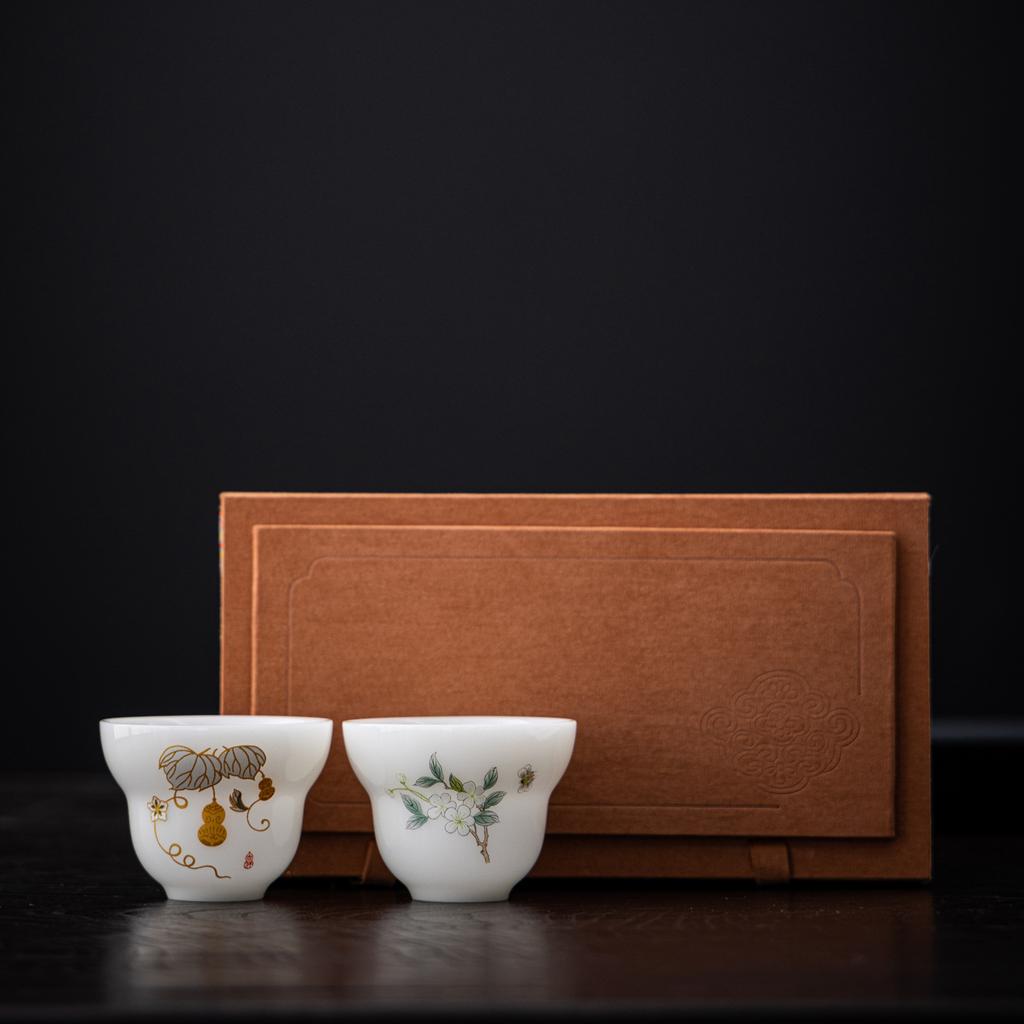 Advanced Ice Seed Jade Porcelain Master Cup High-end Gift Box Tea Cup Tea Cup Company Business Gift