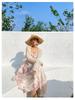 Women's Seaside Holiday Chiffon Printed Spaghetti Strap Long Beach Dress