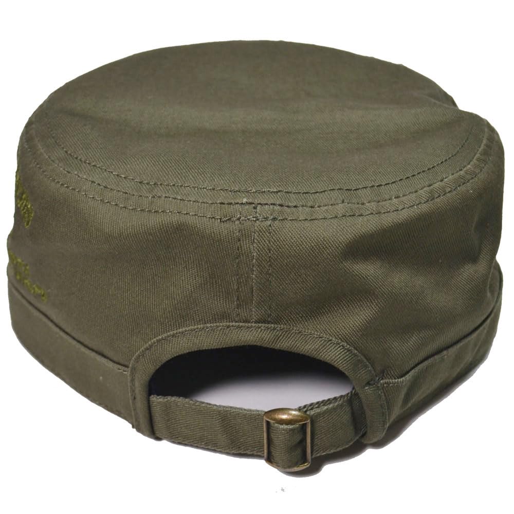 AVIREX Cotton Embroidered Work Simple Style Size Cap, (Regular (Approx. 57-59cm), Khaki)