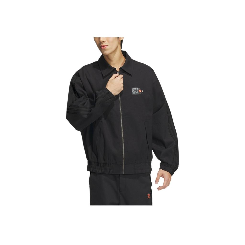 Adidas Originály Valentýnská edice Pruhovaná sportovní bunda volného střihu Unisex svrchní oděv Černá JE3489