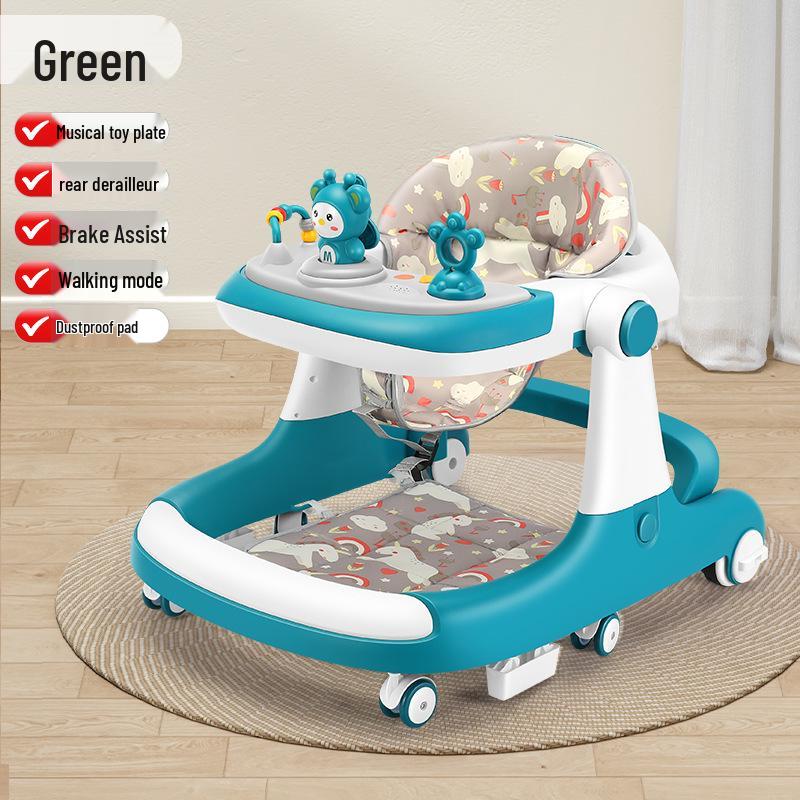 Adjustable Multifunctional Baby Walker for 6-18 Months - Anti-Rollover Design for Boys and Girls