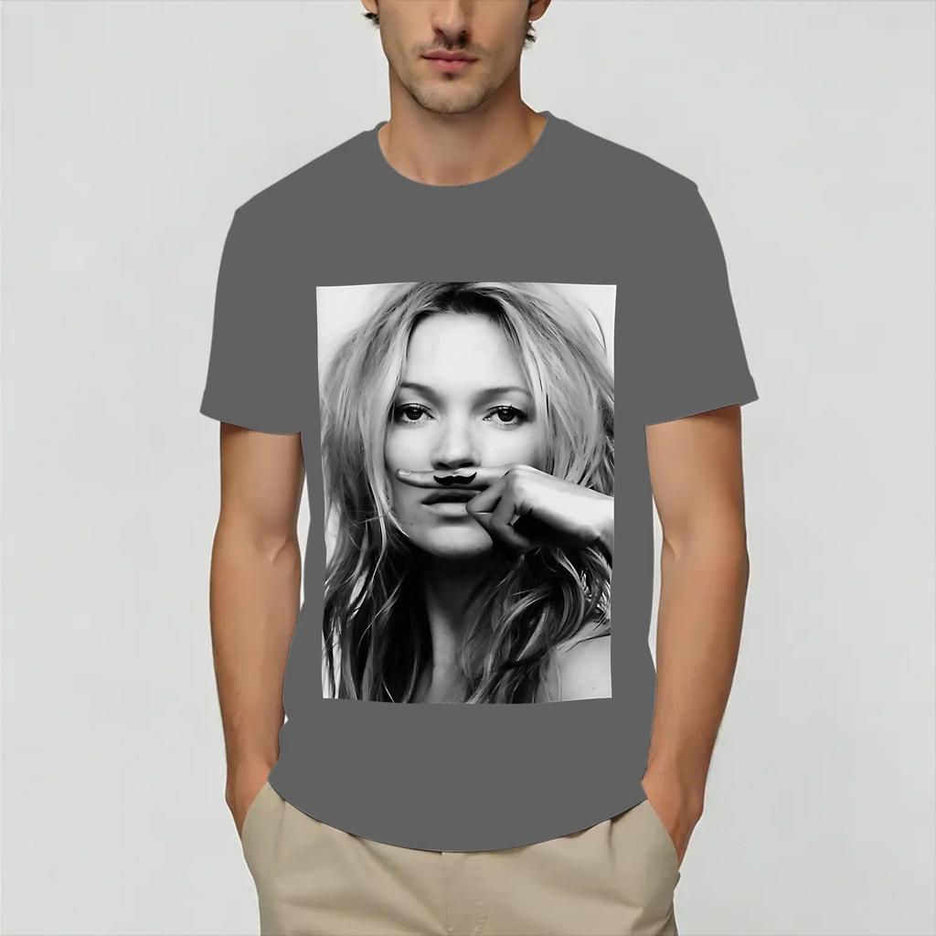 Kate Moss Cotton T Shirt For Unisex Summer Street Style TShirts ONeck Fashion Tees Oversize Wholesale Clothing