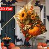 2D Flat, 2D Flat,Thanksgiving Pumpkin Sunflower Flower Garden Flag_4-28x40 Inch Outdoor Garden Flag Double-sided Home Decoration Courtyard Decoration