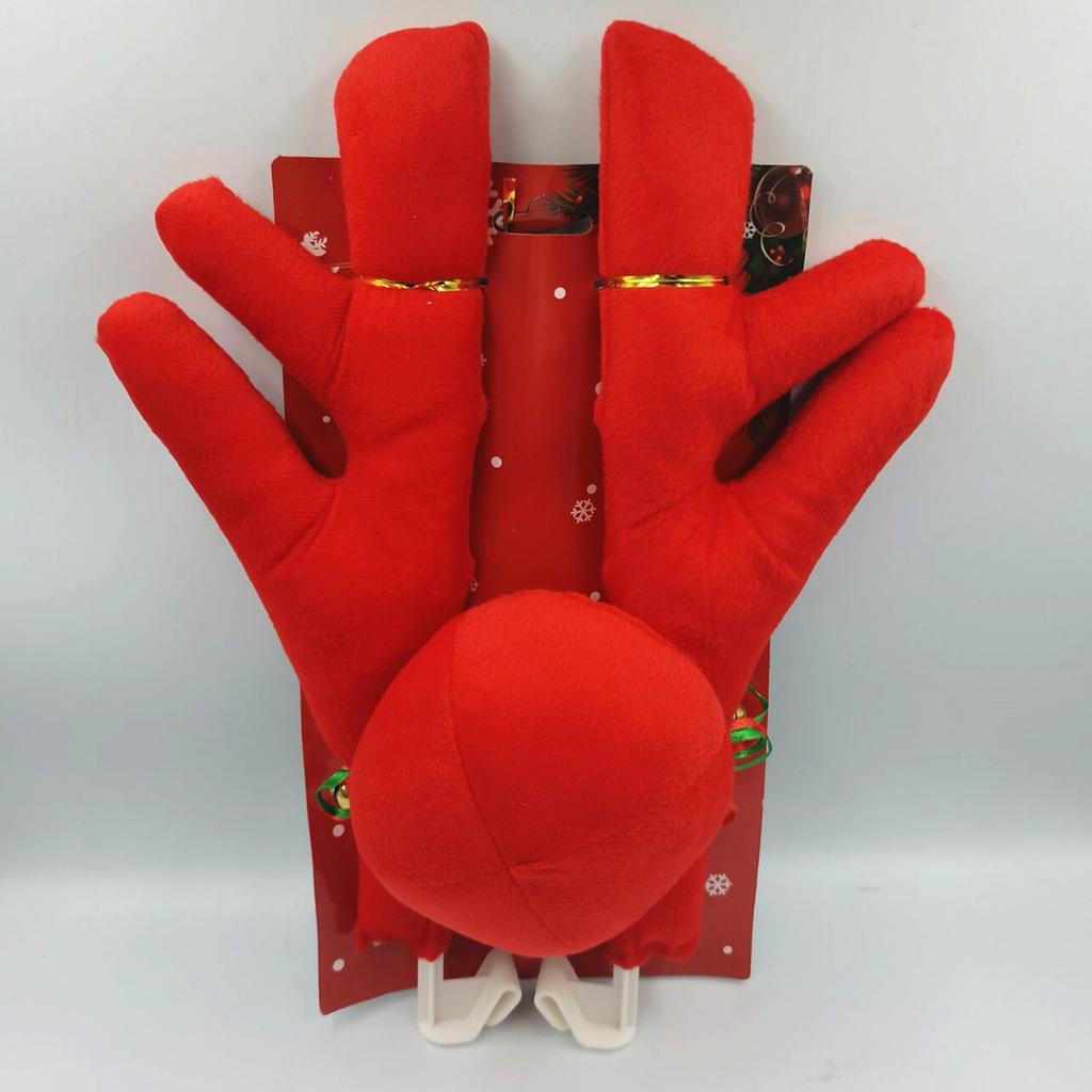Christmas Car Decoration Deer Horn Antlers Car Kit with Red Nose and Tail for Holiday Gift Set Car Accessories Pendant