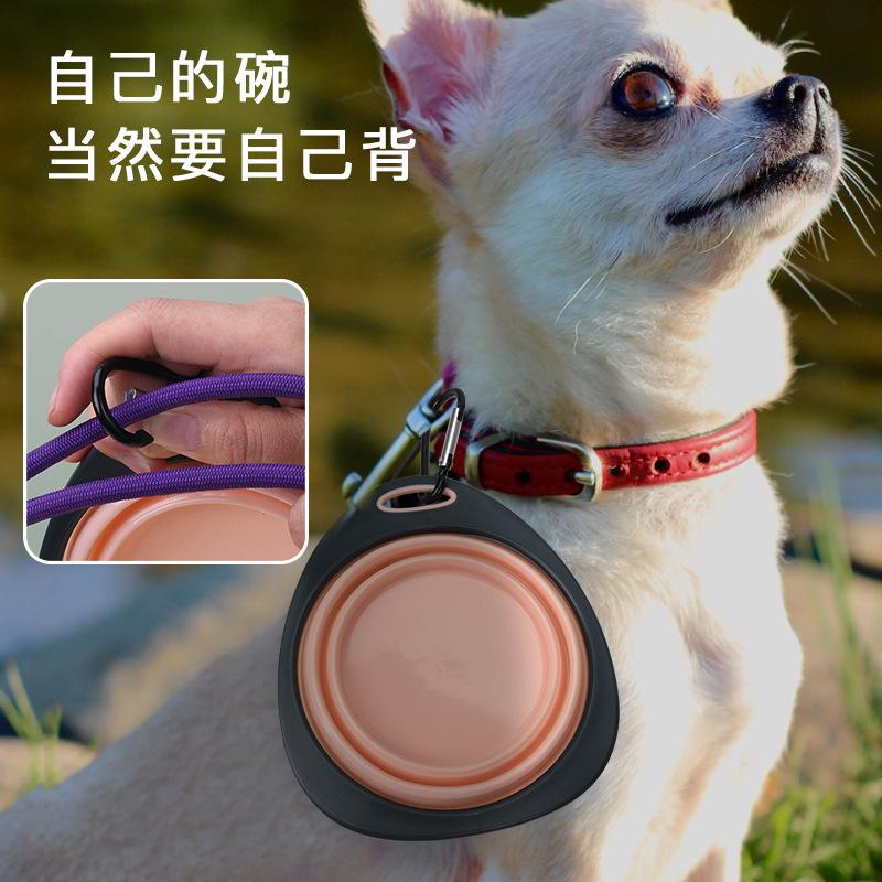 

Pet bowl, eating utensils, portable folding bowl, accompanying dog food bowl, universal for cats and dogs Green rhombus folding bowl
