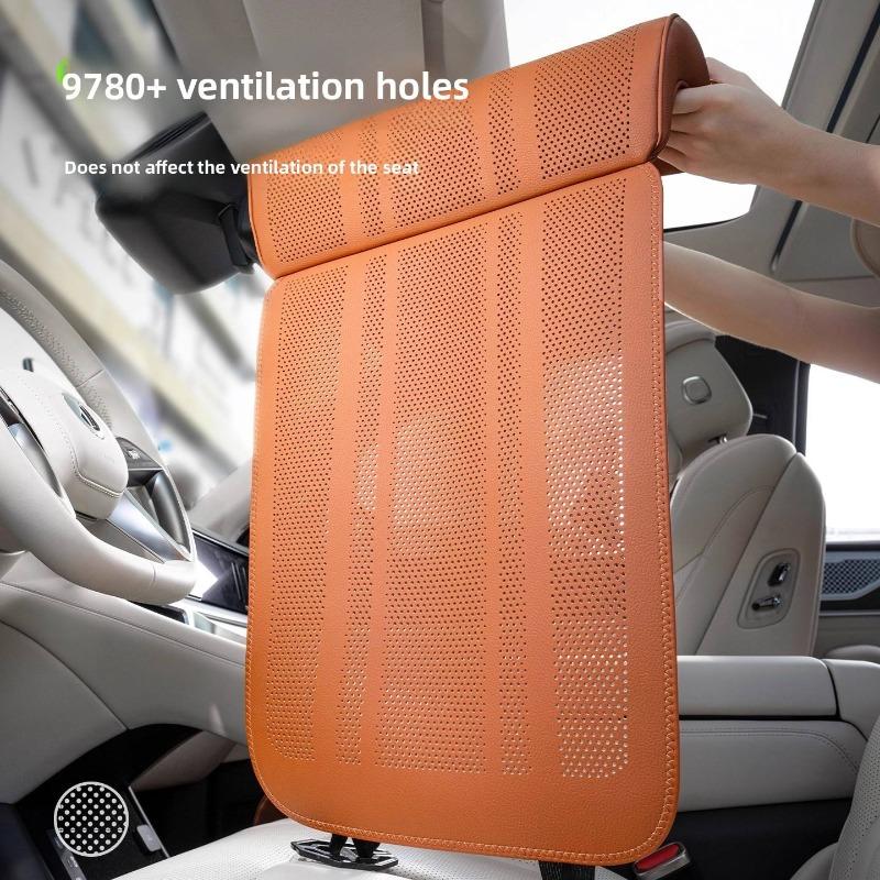 All-Season Luxury Car Leg Rest Pad - Pinhole Ventilated Comfortable Leather Seat Cover with Extended Leg Rest
