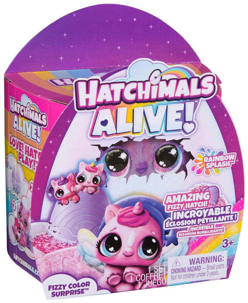 Hatchimals Alive, Rainbow Splash Fizzy Color Surprise Toy, Hatch Twins or Triplets In Color Reveal Eggs (Styles May Vary), Kids Toy for Girls and Boys
