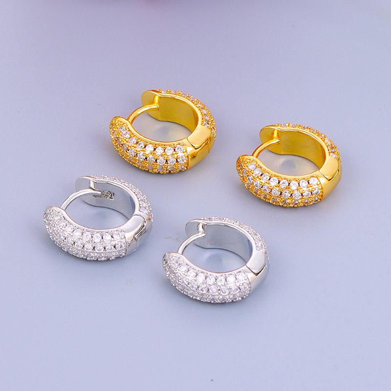 Luxury Cubic Zirconia Earrings: European & American-Style Trendy Hoops