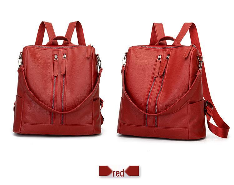 Korean Style Women's Backpack 2024: Trendy, Large Capacity, Soft Leather for Casual Outings & Travel