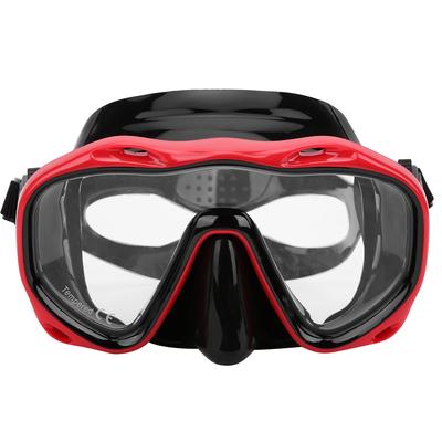 Lunettes de plongée pour adulte Masque facial Lunettes Protecteur oculaire en silicone Équipements de snorkeling MK‑902 Noir Rouge