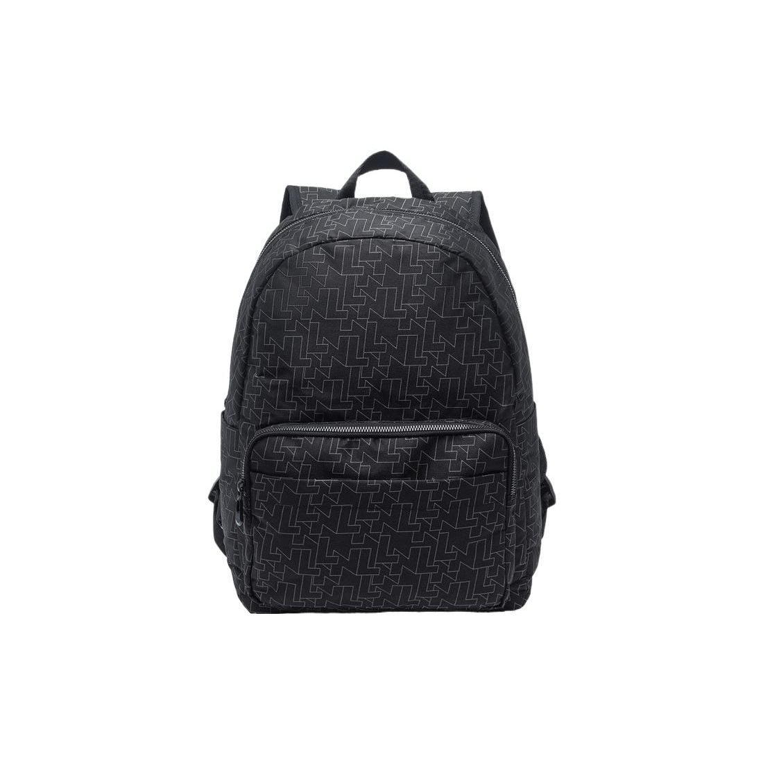 Li Ning Fashion Print Zipper Backpack Unisex Backpacks Black ABST013-1 Black