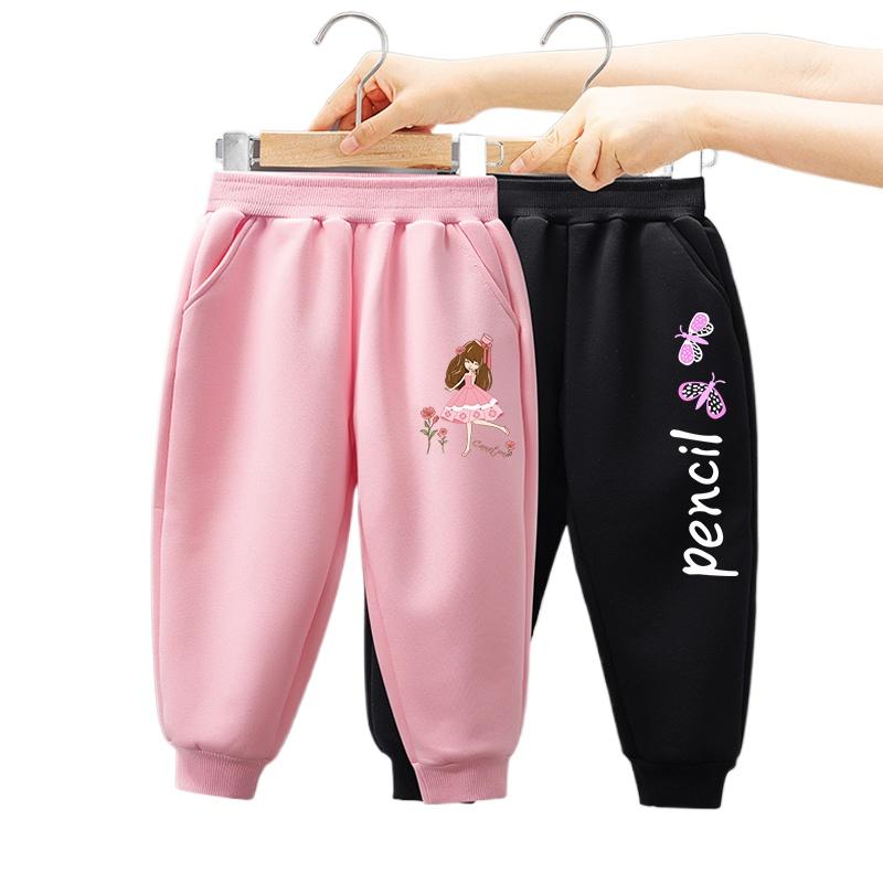 Barnkläder Barnkläder Casual Barnbyxor Modebyxor för Barn Söta Mjukisbyxor 2-delat Set Flickbyxor