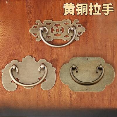 Antique Brass Cabinet Handles Pulls New Chinese Style Vintage Drawer Knobs - Single Hole Golden Hardware for Wardrobe Cupboard