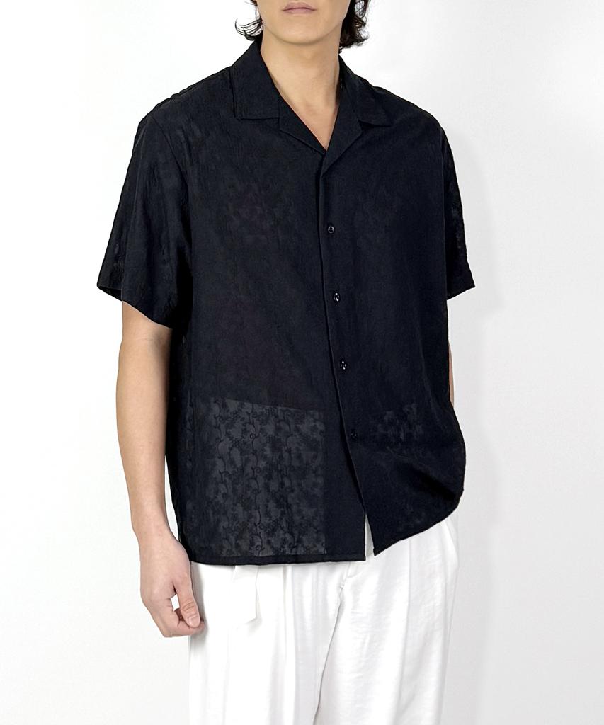 A MADE Ivy Embroidered Semi-See-Through Shirt (Black)