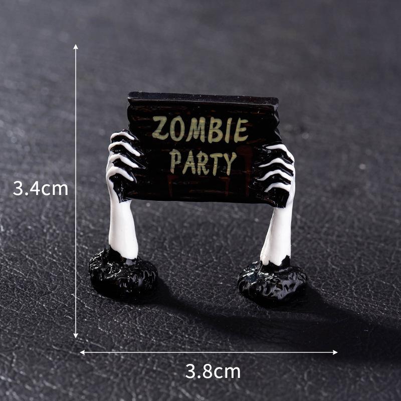 Halloween Decoration Accessories Miniature Figurines Mummy Skull Rabbit Magic House Ghost Pumpkin Desktop Scene Decor Set 8Pcs