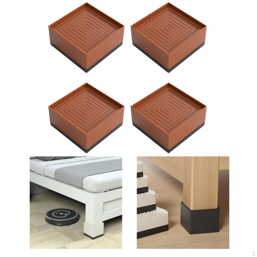 4Pcs Bed Risers Furniture Lifting Pads Shockproof Anti Slip Height Adjustable Supports Feet