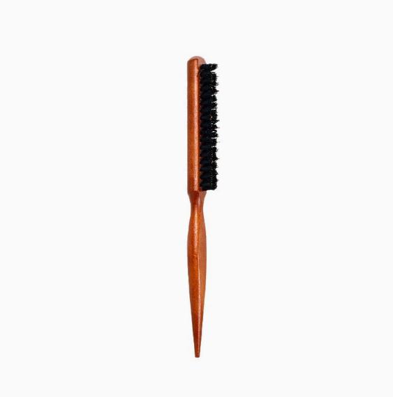 1pc Boar Bristle Three Row Comb, Rosewood Fluffy Styling Updo Comb, Professional Hair Bun Maker Salon Hairdressing Tool
