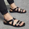 2026 Sommerurlaub Schuhe Herren Sandalen Rutschfest Bequem Marke Herren Sommer Flach Strand Schuhe Schwarz