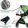 Stroller Rain Cover, Universal Clear Weather Shield with Waterproof Zippers, Stroller Cover for Protect from Sun Dust Snow, Large