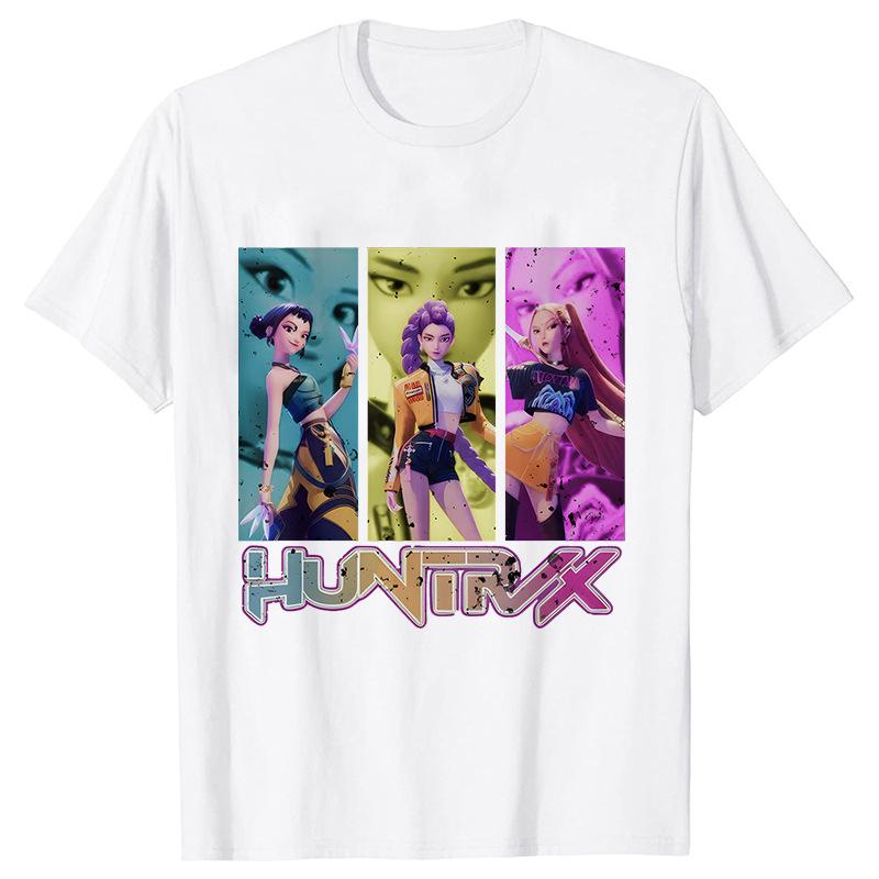 Movie KPop Demon Hunters Graphic Print T-shirt Rumi Mira Zoey Tshirt Saja Boys T Shirts Men's Women's Fashion Trend Streetwear