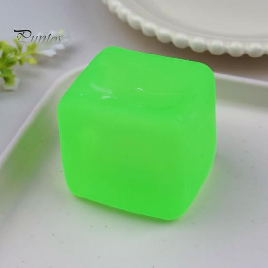 Hand Exercise Ball Anxiety Relief Stress Cube Toy, Clear Frosted Squeeze Toy Snowflake Glitter Ice Sensory for Students Workers Tool