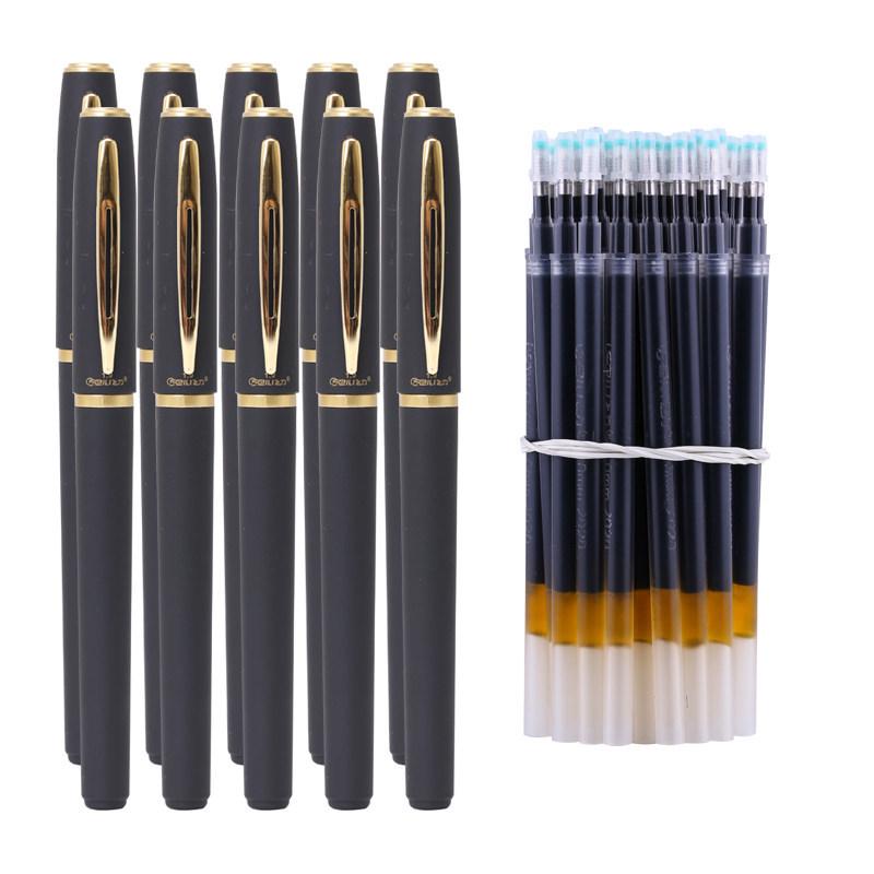 Business Signature Calligraphy Pen 0.7mm Black, Large Refill, Water-Based, for Office Use