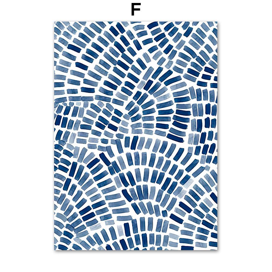 Boho Abstrakte Marineblaue Sonne Geometrische Linien Blatt Pflanzen Nordic Poster Wand Kunstdrucke Leinwand Malerei Wohnzimmer Wohnkultur