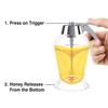Syrup Dispenser Plastic with One-Hand Operation Honey Dispenser Press Type Honey Maple Syrup Bottle for Kitchen