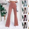 Loose Fit Women Pants Retro Corduroy Flared High Waisted Wide Leg Trousers for All-day Wear Solid Color Casual Work Travel And Daily