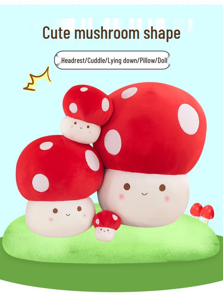 Adorable Red Mushroom Plush Toy & Pillow
