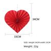 Romantic Red Heart Shaped Paper Fan Flowers Wedding Decoration For Valentine's Day