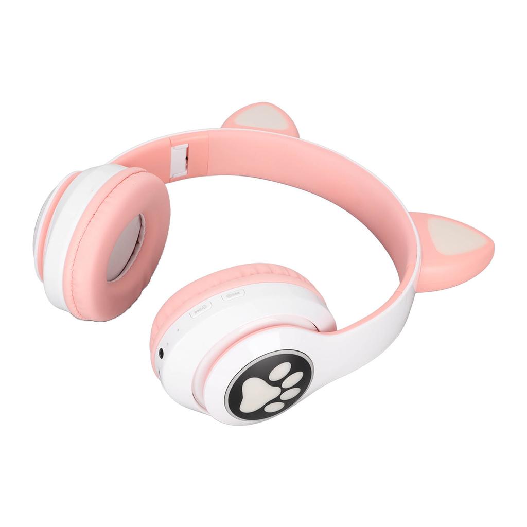 LXB39C Kids Headphone Bluetooth 5.0 Foldable Wireless Glowing Music Cat Ear Headphone for Kids
