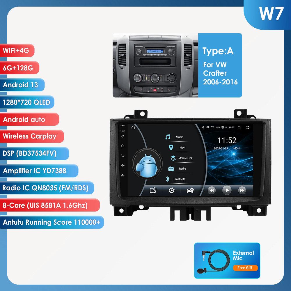 OSSURET Car Radio for Benz Sprinter Volkswagen Crafter 2006 - 2016 Wireless Carplay Android Auto Multimedia GPS Autoradio 360 Cam SWC BT