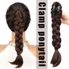 Women'S Clip-On Ponytail, Easy-To-Style Synthetic Braided Hair Accessory with a Secure Clip, Suitable for Christmas, Halloween Parties