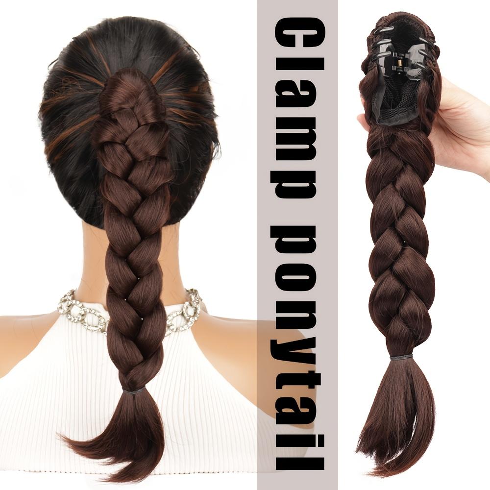 Women'S Clip-On Ponytail, Easy-To-Style Synthetic Braided Hair Accessory with a Secure Clip, Suitable for Christmas, Halloween Parties