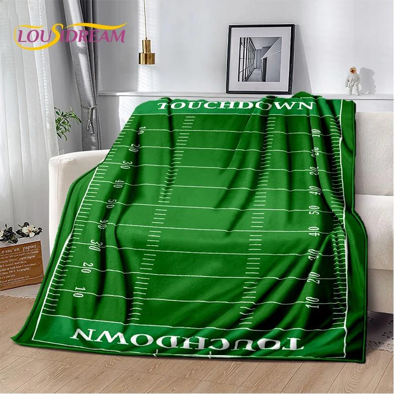 Rugby Field Rugby 2025 Style New American Football Cartoon Soft Blanket,Soft Throw Blanket for Home Bedroom Bed Sofa Travel Kids
