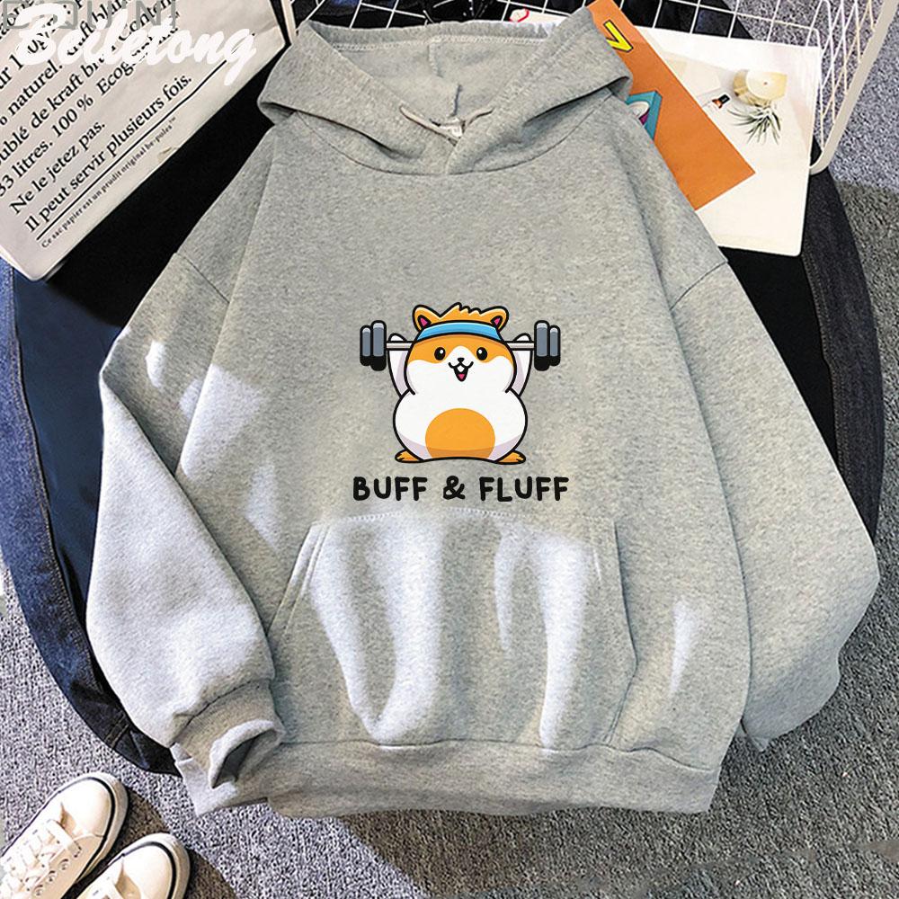 Hamster Print Hoodies Spring Autumn Kawaii Graphic Sweatshirts Harajuku Men's Clothing Oversized Woman Cartoon Sweatshirt