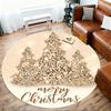 1PC Christmas tree leopard print Office Round Area Rug, Under Office Chairs Bedroom Living Room Home Decor, Carpet for Office -1110147