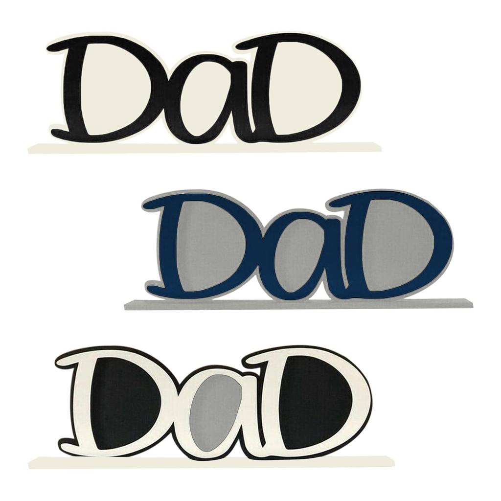 Dad Letter Photo Frame Desktop Decorative Art Craft Free Standing Frame for