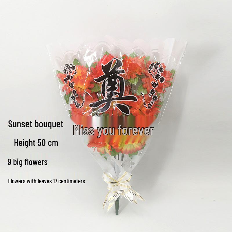 Qingming Chrysanthemenstrauß: Seidenblumen (künstlich) für das Gräberfegen und Friedhofsgedenken