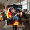 1Pc Fire Force Print Flannel Blanket, High quality Comfortable for All Seasons, Home Decor, Warmth and Comfort, Perfect for Christmas Gifts