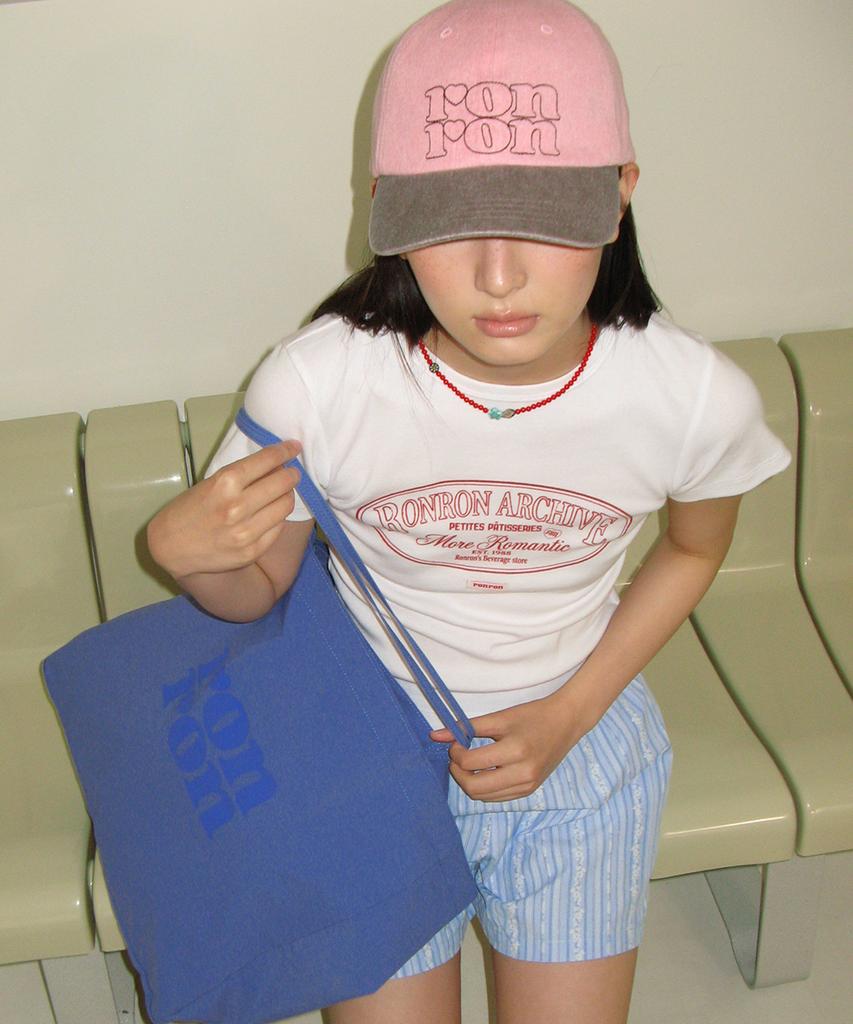 RONRON Stitch Logo Pigment Ball Cap Pink