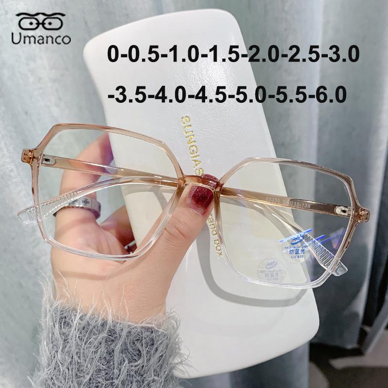 

Готовые очки для близорукости для женщин и мужчин, большие квадратные компьютерные очки с защитой от синего света, очки по рецепту 0-1,0-1,5