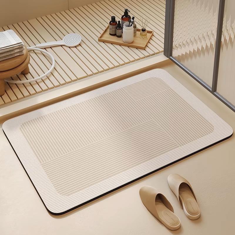 Bathroom Floor Mat Cream Wind Diatom Mud Super Absorbent Non-Slip Carpet Toilet Floor Mat Household Door Mat