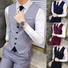 Weste Anzug Einreiher Slim-fit Polyester Herren Mode Formelle Weste für Geschäft